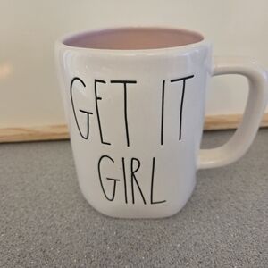 Rae Dunn White and Pink 'Get It Girl' Mug
